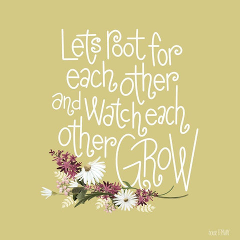 Root For Each Other Gold Ornate Wood Framed Art Print with Double Matting by House Fenway