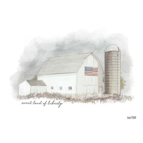 Sweet Liberty     White Modern Wood Framed Art Print by House Fenway