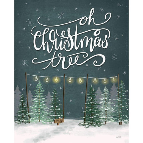 Oh Christmas Tree White Modern Wood Framed Art Print by House Fenway