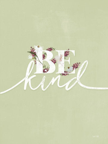 Be Kind White Modern Wood Framed Art Print with Double Matting by House Fenway