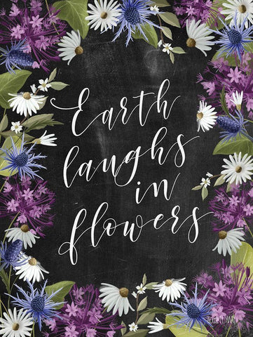 Earth Laughs in Flowers  Black Ornate Wood Framed Art Print with Double Matting by House Fenway