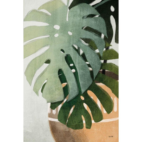 Monstera Leaves Gold Ornate Wood Framed Art Print with Double Matting by House Fenway