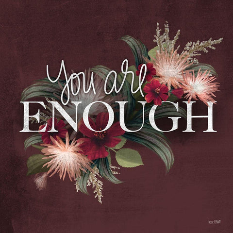 You Are Enough Gold Ornate Wood Framed Art Print with Double Matting by House Fenway