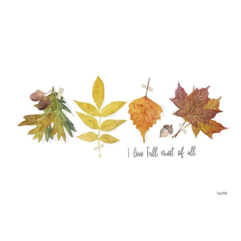 I Love Fall Most of All Black Modern Wood Framed Art Print with Double Matting by House Fenway