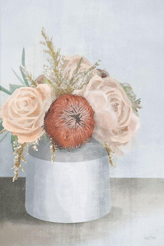 Stoneware Posies I White Modern Wood Framed Art Print with Double Matting by House Fenway