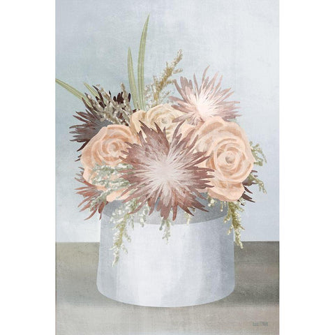 Stoneware Posies II Black Modern Wood Framed Art Print with Double Matting by House Fenway