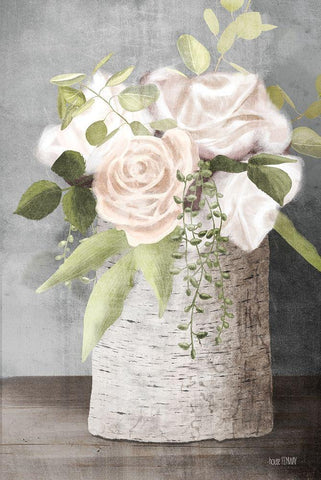 Floral Birch    Black Ornate Wood Framed Art Print with Double Matting by House Fenway
