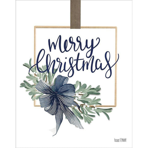 Merry Christmas Mistletoe I White Modern Wood Framed Art Print by House Fenway