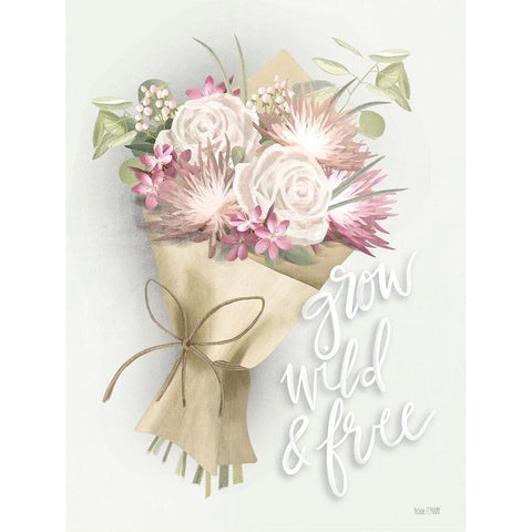 Wild and  Free White Modern Wood Framed Art Print by House Fenway
