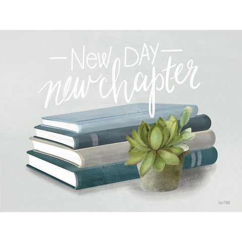 New Chapter White Modern Wood Framed Art Print by House Fenway