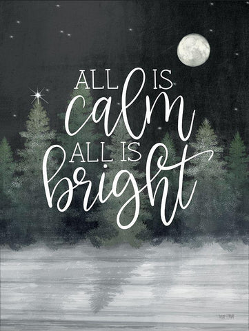 All is Calm I White Modern Wood Framed Art Print with Double Matting by House Fenway