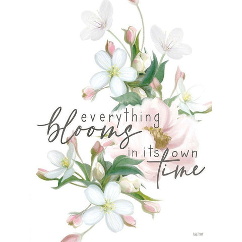 Everything Blooms White Modern Wood Framed Art Print by House Fenway