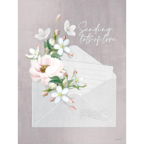 Sending Love White Modern Wood Framed Art Print by House Fenway