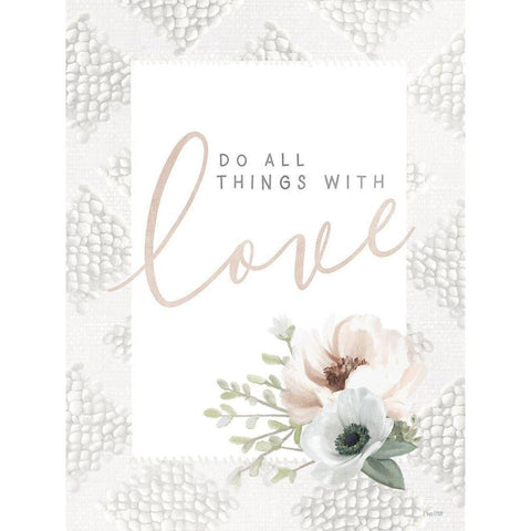 Do All Things With Love Black Modern Wood Framed Art Print with Double Matting by House Fenway
