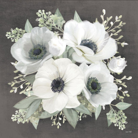 Anemone Square I     Black Modern Wood Framed Art Print by House Fenway