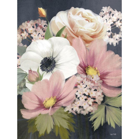 Spring Harmony Floral II Black Modern Wood Framed Art Print by House Fenway