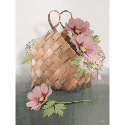 Farmhouse Daisy Basket     Black Modern Wood Framed Art Print by House Fenway