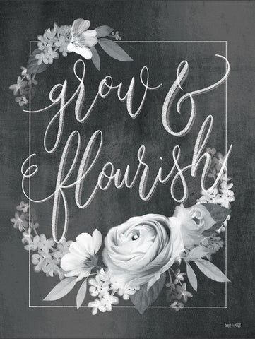 Grow and Flourish Black Ornate Wood Framed Art Print with Double Matting by House Fenway
