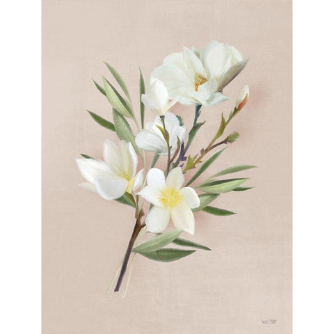 Spring Magnolias Black Modern Wood Framed Art Print by House Fenway
