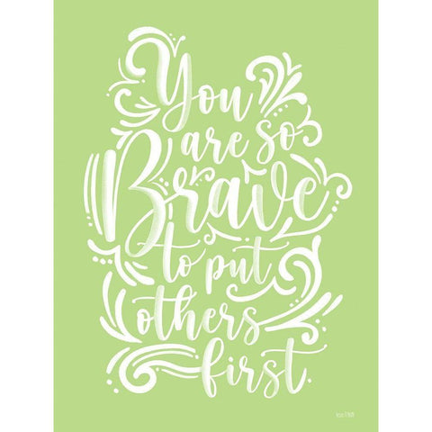 Brave to Put Others First White Modern Wood Framed Art Print by House Fenway