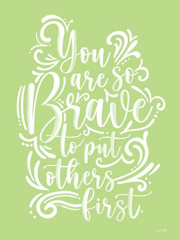 Brave to Put Others First White Modern Wood Framed Art Print with Double Matting by House Fenway