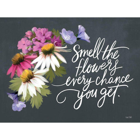 Smell the Flowers   Black Modern Wood Framed Art Print with Double Matting by House Fenway