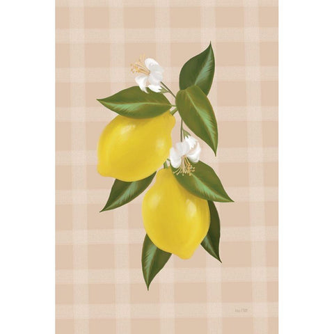 Lemon Botanical II Gold Ornate Wood Framed Art Print with Double Matting by House Fenway