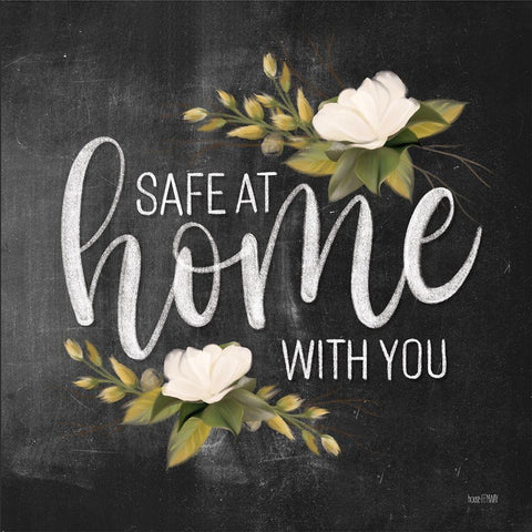 Safe at Home with you  Gold Ornate Wood Framed Art Print with Double Matting by House Fenway