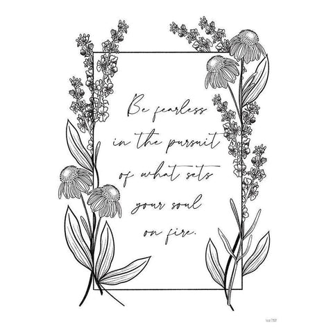 Be Fearless White Modern Wood Framed Art Print by House Fenway