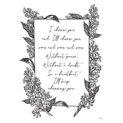 I Choose You White Modern Wood Framed Art Print by House Fenway