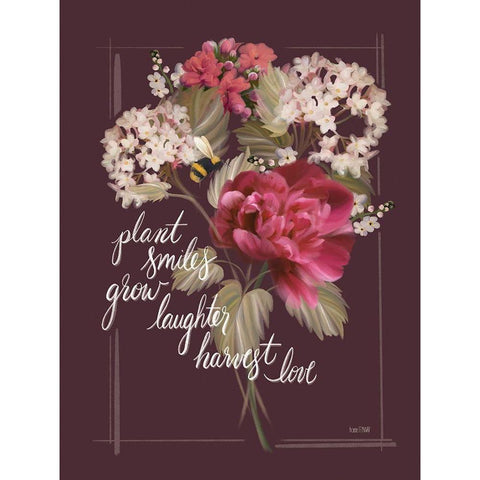 Let Love Grow Gold Ornate Wood Framed Art Print with Double Matting by House Fenway