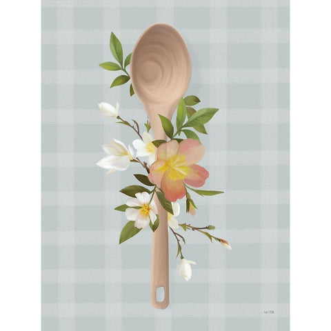 Kitchen Made with Love Spoon White Modern Wood Framed Art Print by House Fenway