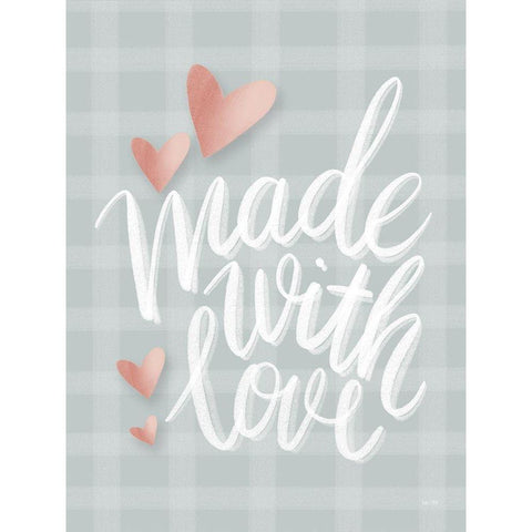 Made with Love White Modern Wood Framed Art Print by House Fenway