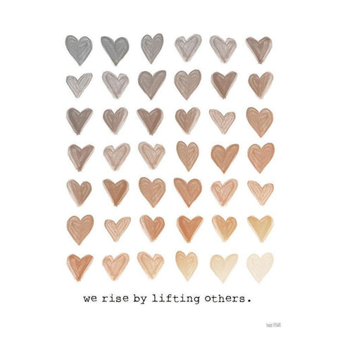 We Rise by Lifting Others Black Modern Wood Framed Art Print with Double Matting by House Fenway