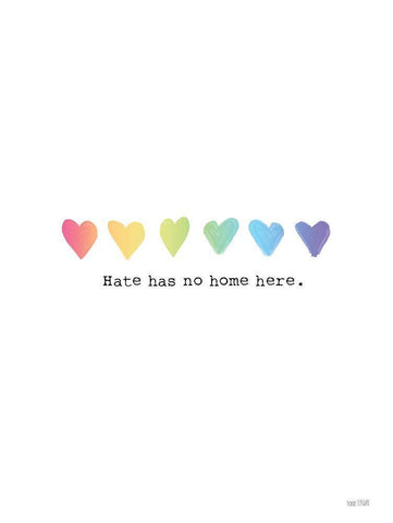 Hate Has No Home Here Black Ornate Wood Framed Art Print with Double Matting by House Fenway