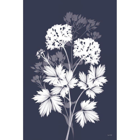 Blues in Bloom II White Modern Wood Framed Art Print by House Fenway