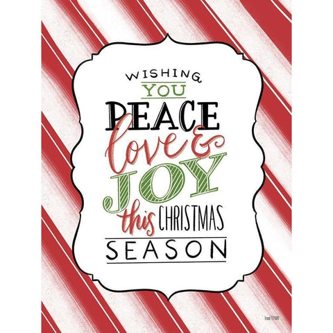 Peace-Love and Joy Black Modern Wood Framed Art Print by House Fenway