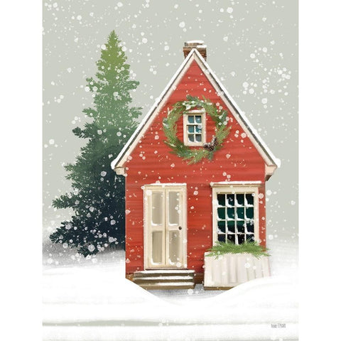 Home for Christmas White Modern Wood Framed Art Print by House Fenway