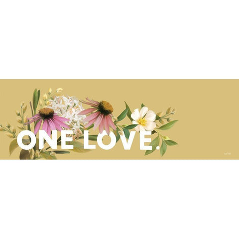 One Love Gold Ornate Wood Framed Art Print with Double Matting by House Fenway