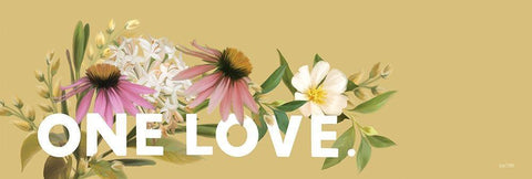 One Love White Modern Wood Framed Art Print with Double Matting by House Fenway