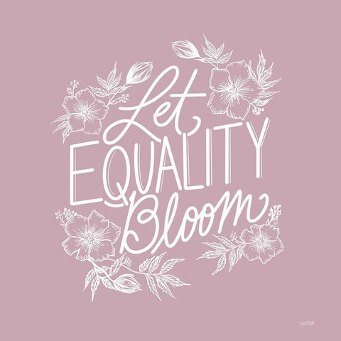Let Equality Bloom White Modern Wood Framed Art Print with Double Matting by House Fenway