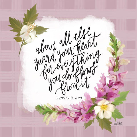 Guard Your Heart Black Modern Wood Framed Art Print by House Fenway