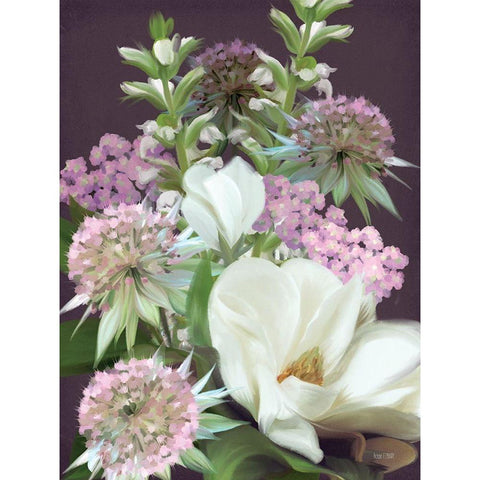 Wild for Plum Bouquet Black Modern Wood Framed Art Print by House Fenway