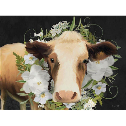 Aggie Black Modern Wood Framed Art Print with Double Matting by House Fenway