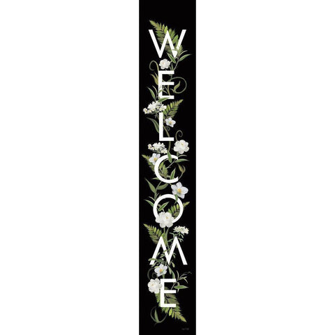 Welcome Sign I Black Modern Wood Framed Art Print with Double Matting by House Fenway