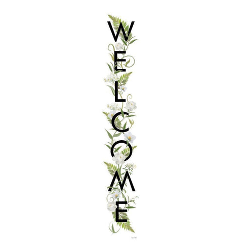 Welcome Sign II Black Modern Wood Framed Art Print with Double Matting by House Fenway