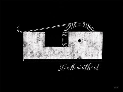Stick With It Black Ornate Wood Framed Art Print with Double Matting by House Fenway