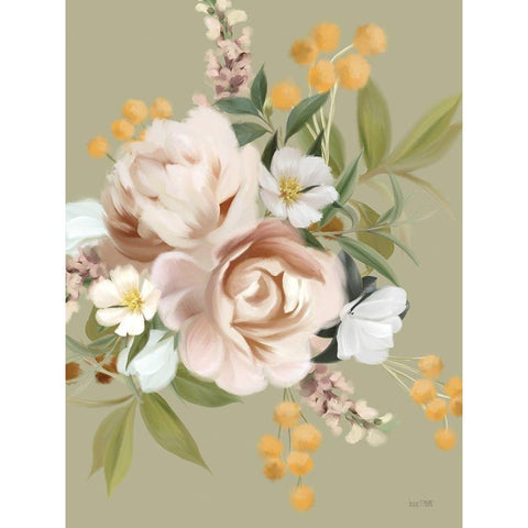 Moody Peonies White Modern Wood Framed Art Print by House Fenway