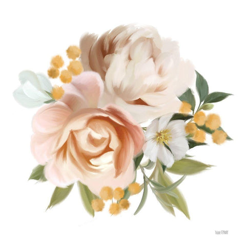 Peony Cluster Black Modern Wood Framed Art Print by House Fenway