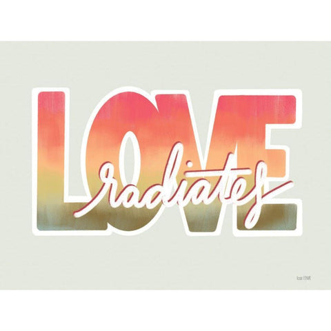 Love Radiates Black Modern Wood Framed Art Print by House Fenway